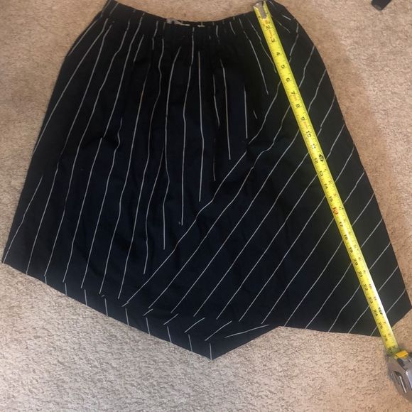 Vince Striped Asymmetric Rope-Tie Skirt- Black White Stripe, Sz Medium, MP $265 - Picture 5 of 14